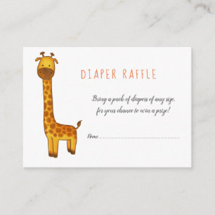 Giraffe Schattige Minimalistisch Baby shower Luier Informatiekaartje