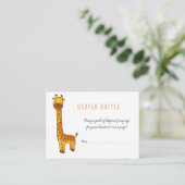 Giraffe Schattige Minimalistisch Baby shower Luier Informatiekaartje (Staand voorkant)
