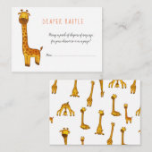 Giraffe Schattige Minimalistisch Baby shower Luier Informatiekaartje (Voorkant / Achterkant)