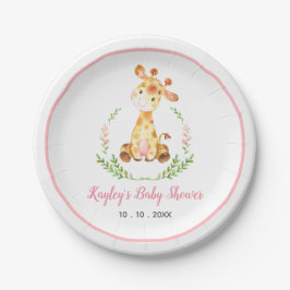 Giraffe (Schattige Safari Animal) Baby shower Papieren Bordje