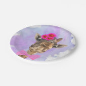 Giraffe schattige, vreemde waterverf van wilde oer papieren bordje (Gekanteld)