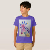 Giraffe Schattigee grillige Waterverf Boys T Shirt (Voorkant volledig)