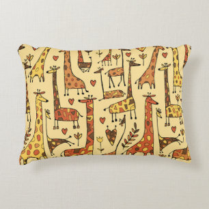 Giraffe schets, leuk naadloos ontwerp. accent kussen