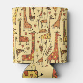 Giraffe schets, leuk naadloos ontwerp. blikjeskoeler (Achterkant)