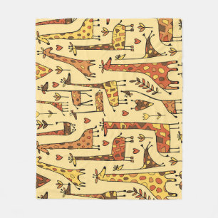 Giraffe schets, leuk naadloos ontwerp. fleece deken