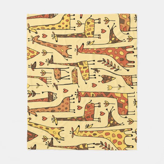 Giraffe schets, leuk naadloos ontwerp. fleece deken (Voorkant)