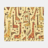Giraffe schets, leuk naadloos ontwerp. fleece deken (Voorkant (Horizontaal))