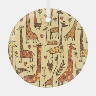 Giraffe schets, leuk naadloos ontwerp. glas ornament