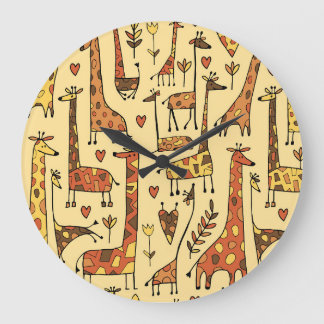 Giraffe schets, leuk naadloos ontwerp. grote klok