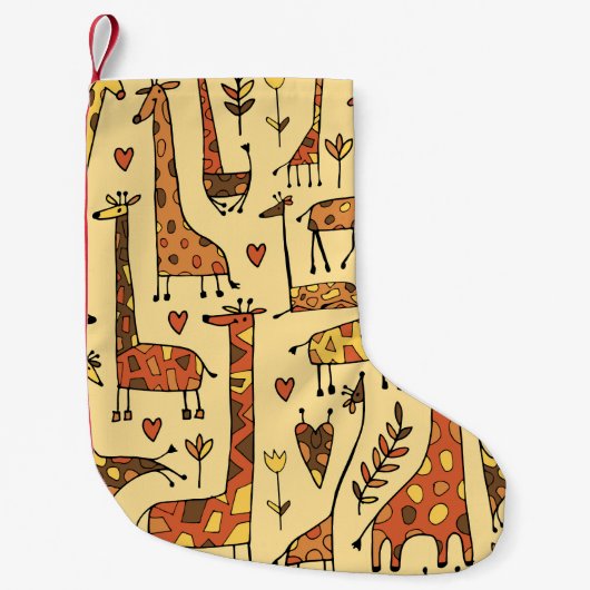 Giraffe schets, leuk naadloos ontwerp. kleine kerstsok (Voorkant)