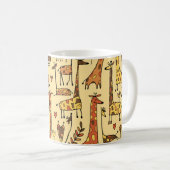 Giraffe schets, leuk naadloos ontwerp. koffiemok (Voorkant rechts)