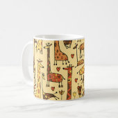 Giraffe schets, leuk naadloos ontwerp. koffiemok (Voorkant links)