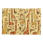 Giraffe schets, leuk naadloos ontwerp. kussensloop (Achterkant)