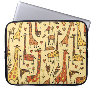 Giraffe schets, leuk naadloos ontwerp. laptop sleeve