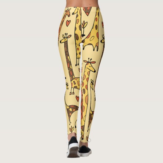 Giraffe schets, leuk naadloos ontwerp. leggings (Achterkant)
