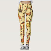 Giraffe schets, leuk naadloos ontwerp. leggings (Voorkant)