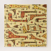 Giraffe schets, leuk naadloos ontwerp. legpuzzel (Horizontaal)