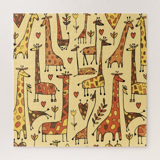 Giraffe schets, leuk naadloos ontwerp. legpuzzel (Verticaal)