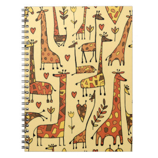 Giraffe schets, leuk naadloos ontwerp. notitieboek