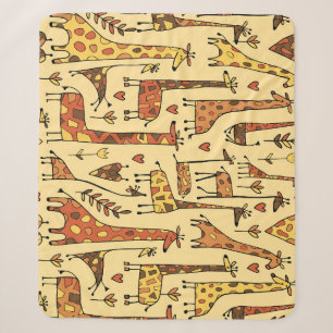 Giraffe schets, leuk naadloos ontwerp. sherpa deken