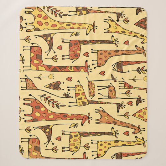 Giraffe schets, leuk naadloos ontwerp. sherpa deken (Voorkant)