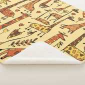 Giraffe schets, leuk naadloos ontwerp. sherpa deken (3/4)