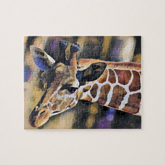 Giraffe Schilderen kunst Legpuzzel (Horizontaal)