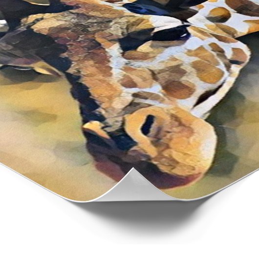Giraffe Schilderen kunst  Poster (Hoek)