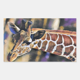Giraffe Schilderen kunst  Rechthoekige Sticker