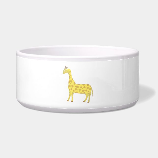 Giraffe schilderij kunst voerbakje (Voorkant)