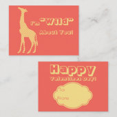 Giraffe School Kinder Valentijnsdag Kaarten in bul Notitiekaartje (Voorkant / Achterkant)