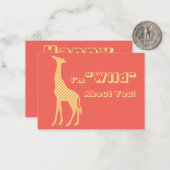 Giraffe School Kinder Valentijnsdag Kaarten in bul Notitiekaartje (Voorkant / Achterkant in situ)