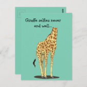 Giraffe selfies maakt nooit goed af... briefkaart (Voorkant / Achterkant)