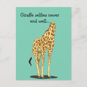 Giraffe selfies maakt nooit goed af... briefkaart