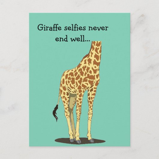 Giraffe selfies maakt nooit goed af... briefkaart (Voorkant)