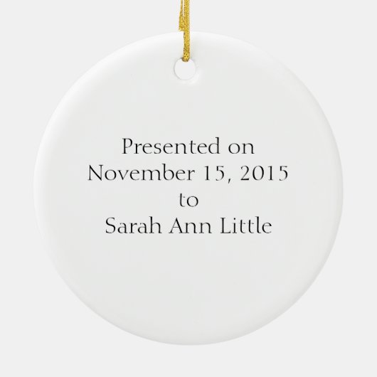  Giraffe Serendipity Award Ornamenten (Achterkant)