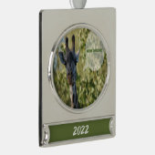 Giraffe Shower Verzilverd Banner Ornament (Rechts)