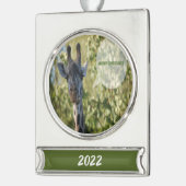 Giraffe Shower Verzilverd Banner Ornament (Links)