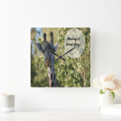 Giraffe Shower Vierkante Klok (Huis)