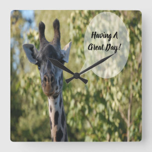 Giraffe Shower Vierkante Klok