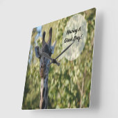 Giraffe Shower Vierkante Klok (Hoek)