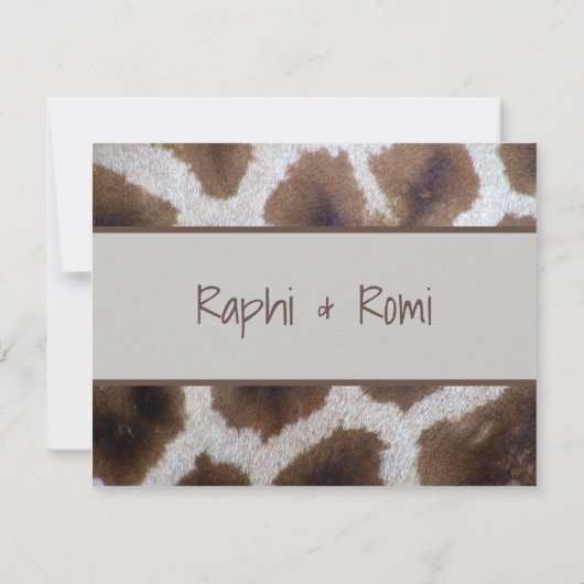 Giraffe Sighting Response Card RSVP Kaartje (Achterkant)