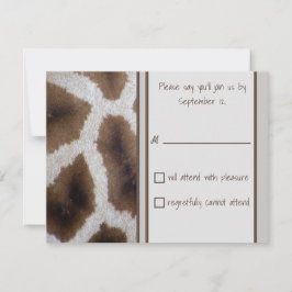 Giraffe Sighting Response Card RSVP Kaartje