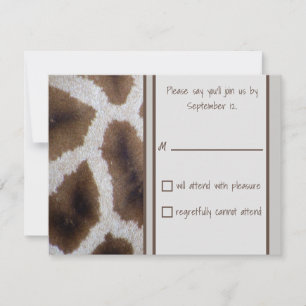 Giraffe Sighting Response Card RSVP Kaartje
