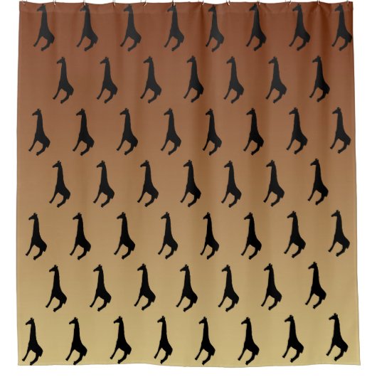 Giraffe Silhouetpatroon Douchegordijn (Voorkant)