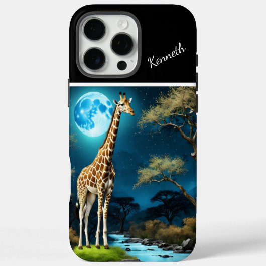 Giraffe Silhouette op River Case-Mate iPhone Case (Achterkant)