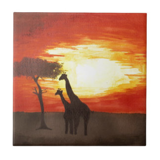Giraffe Silhouette Tegeltje