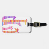 Giraffe Silhouettes in kleurrijke tribale afdrukke Bagagelabel (Voorkant horizontaal)