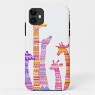 Giraffe Silhouettes in kleurrijke tribale afdrukke Case-Mate iPhone Case