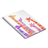 Giraffe Silhouettes in kleurrijke tribale afdrukke Notitieboek (Rechterzijde)